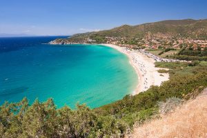 summertime at solanas beach in south sardinia