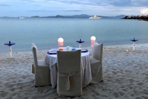 dinner on the beach at terza spiaggia in golfo aranci