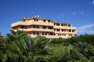 hotel castello on a blue sky summer day