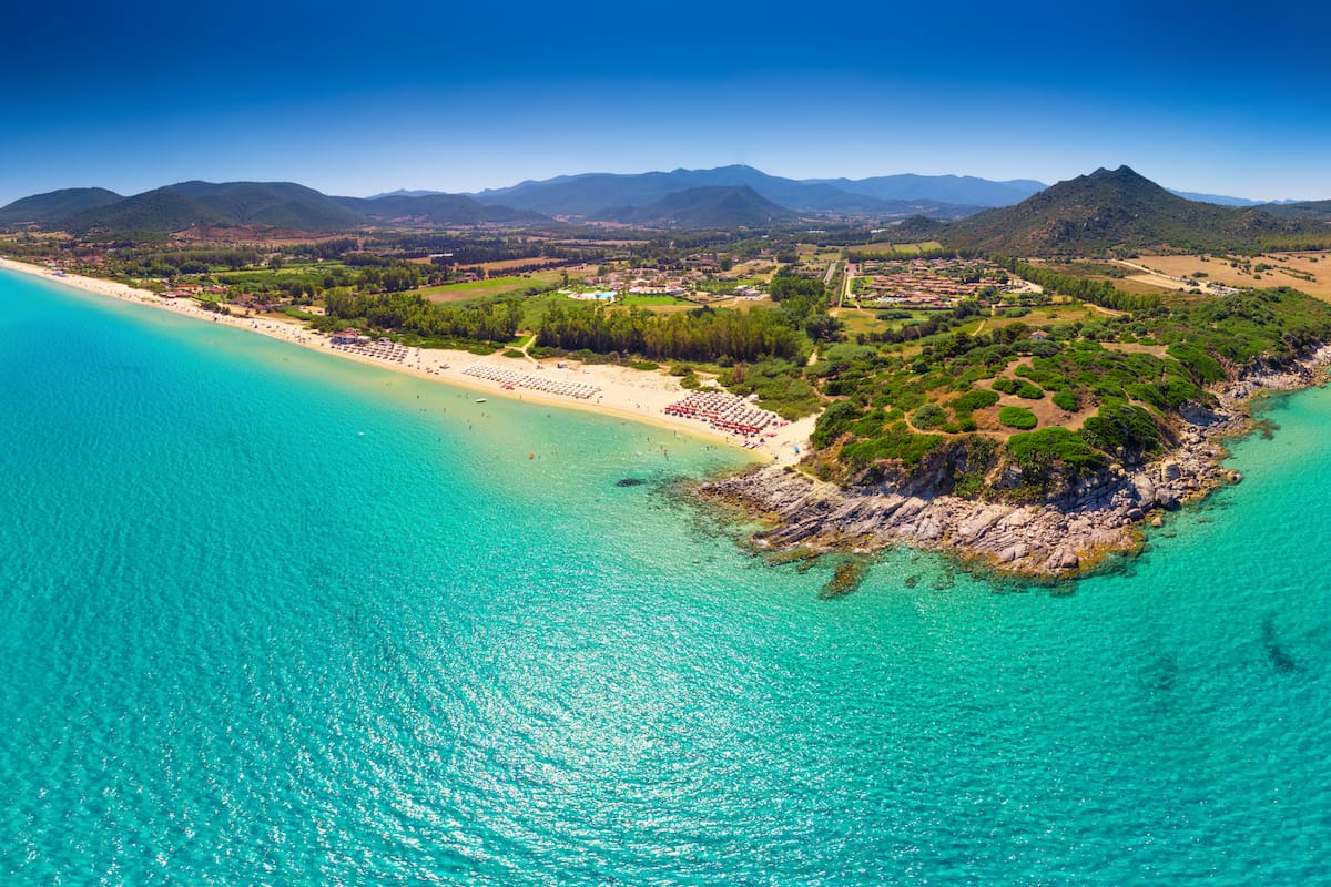 cala sinzias beach near costa rei in southeast sardinia