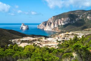 panoramic view of masua in southwest sardinia