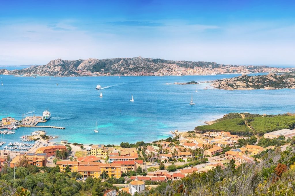 A view of Isola Maddalena and Palau, in northeast Sardinia. Several ferries bring tourists to the popular archipelago.