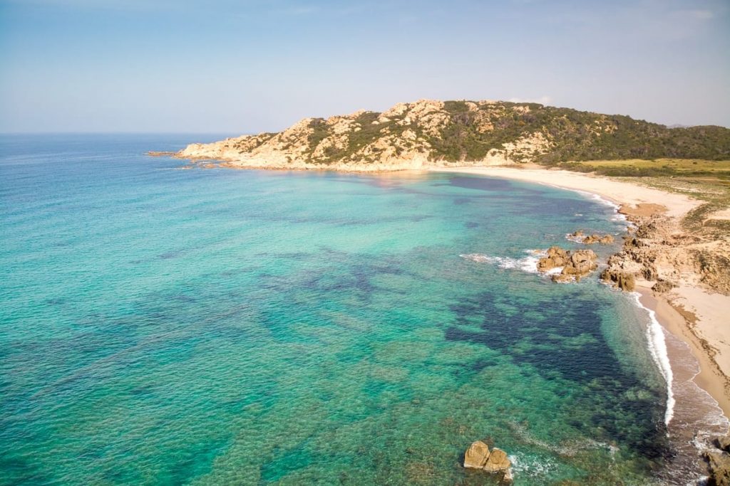 A beach named Spiaggia Monti Russu in Costa Paradiso, Sardinia.