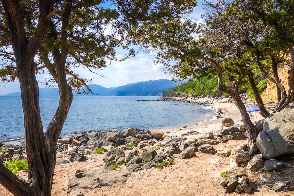 Sos Dorroles beach (Spiaggia di Sos Dorroles), just north of Cala Fuili beach in the area of Cala Gonone.