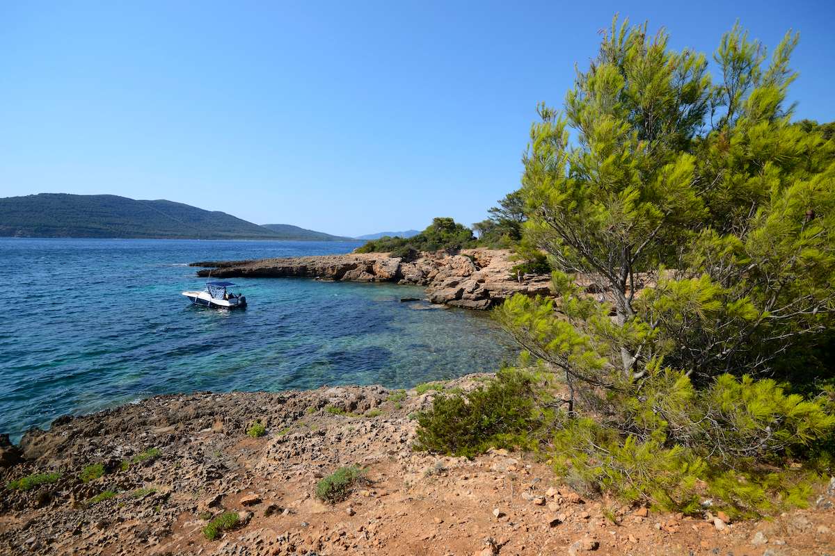 A typical Sardinian scene at Cala Bramassa, a small cove near Porto Conte in northwest Sardinia, Italy.