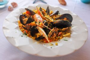 A gorgeous dish of fresh seafood at Ristorante Il Pescatore near Cala Gonone, east Sardinia.